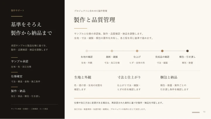 会社案内・日本語版 — 製作と品質管理 (15/17)