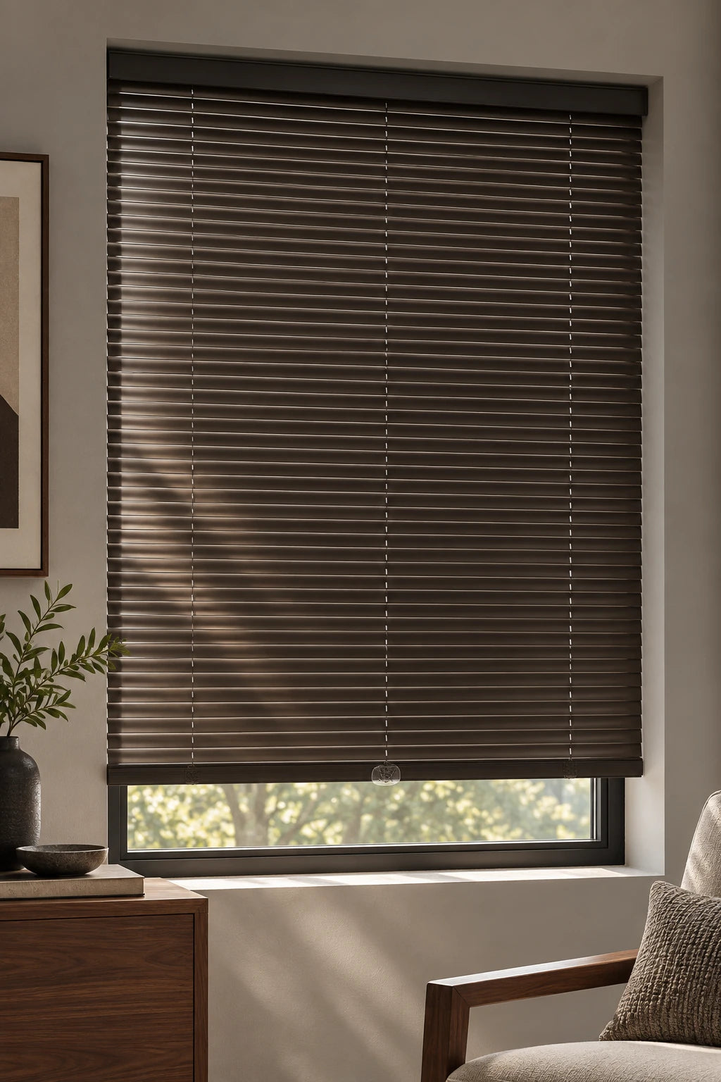 Cordless aluminum blind