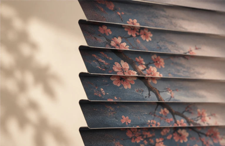 Double-sided printed aluminum blinds · Printed slat texture