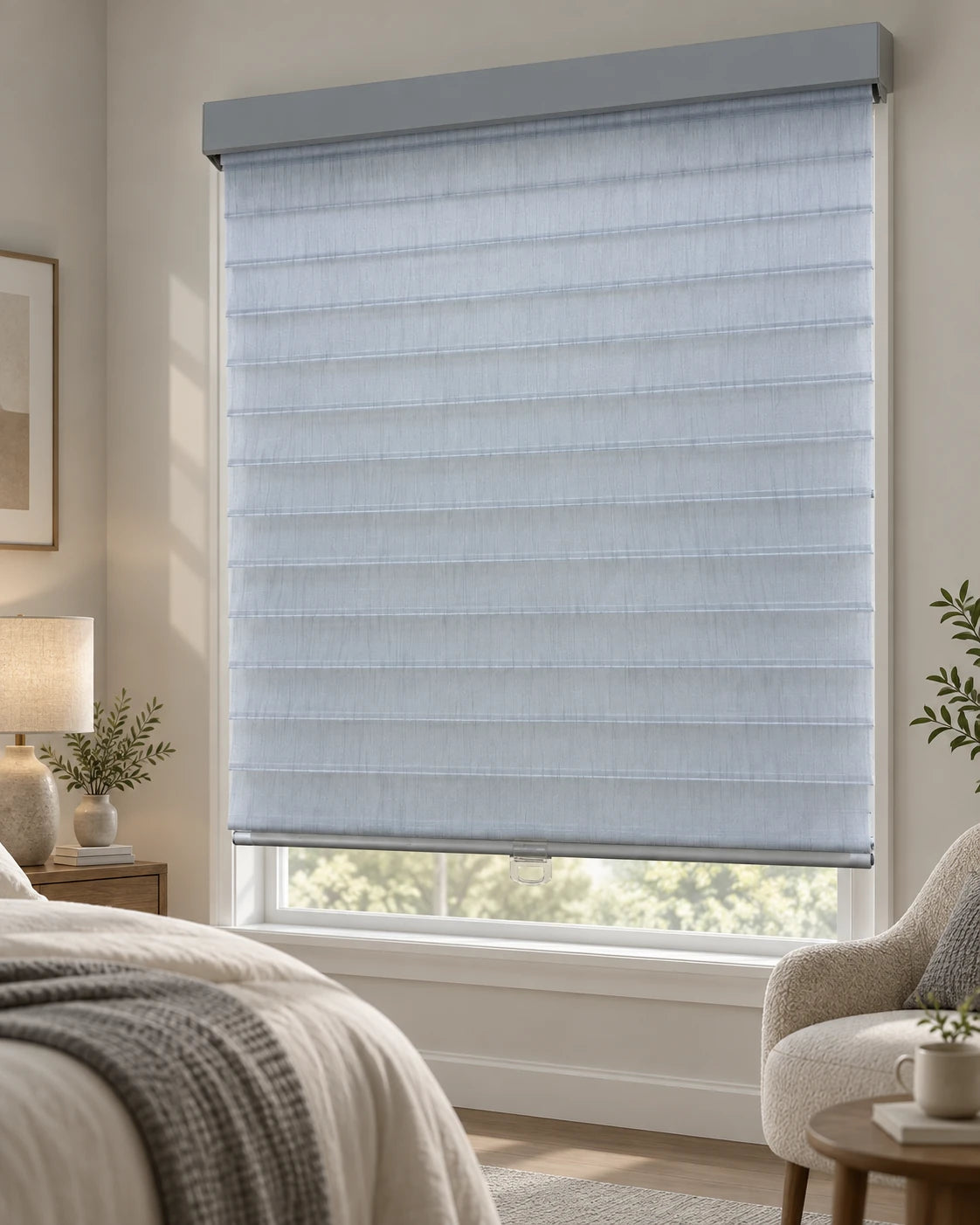 Sheer vane shade · Closed-slat view